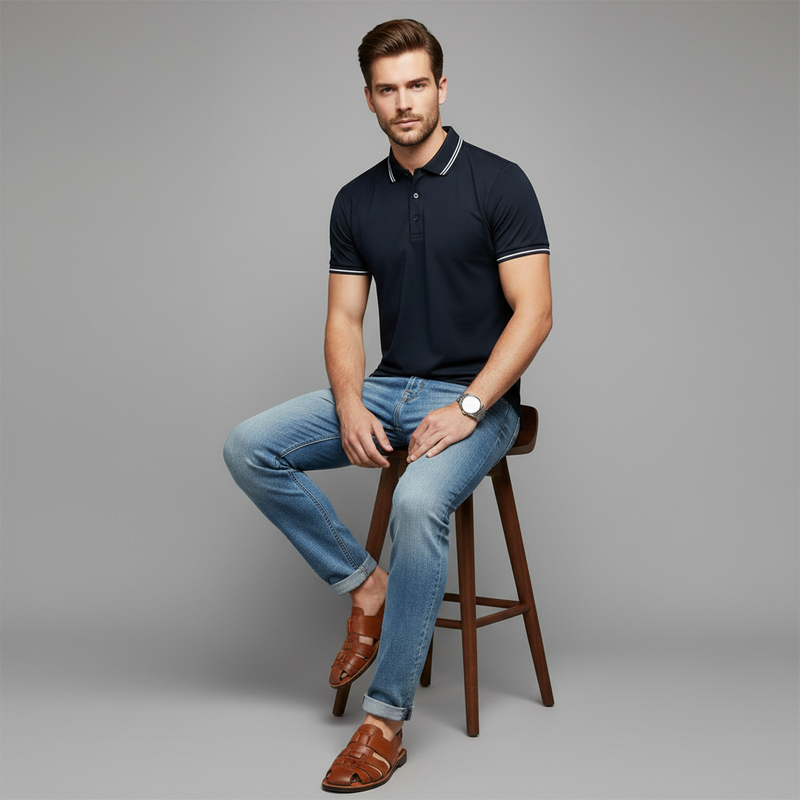 Men's Slim Fit Short Sleeve Polo Shirt | Casual Wear