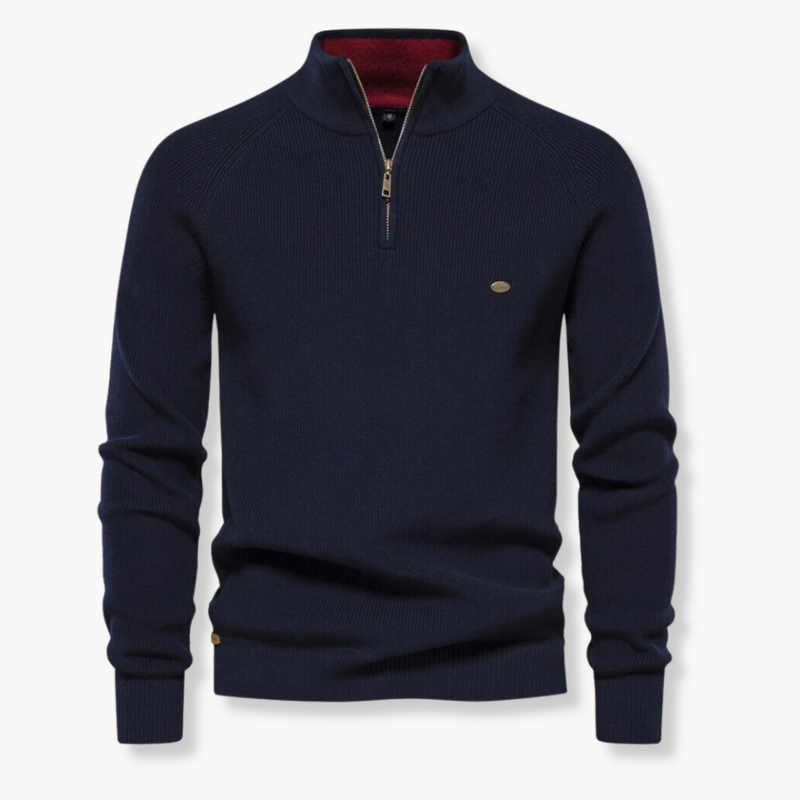 Men's Half Zip Sweater | Slim Fit Knitted Jumper