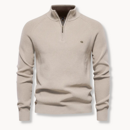 Men's Half Zip Sweater | Slim Fit Knitted Jumper