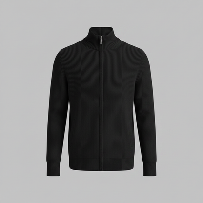 Men's Slim Fit Zip Cardigan Sweater | Stylish Ribbed Knit