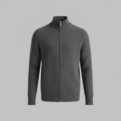 Men's Slim Fit Zip Cardigan Sweater | Stylish Ribbed Knit