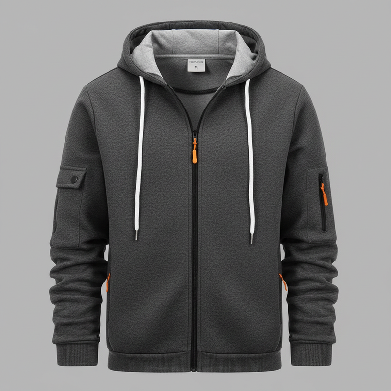Men's Utility Zip-Up Hoodie | Casual Wear