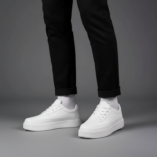 Men's White Platform Sneakers | Casual Footwear