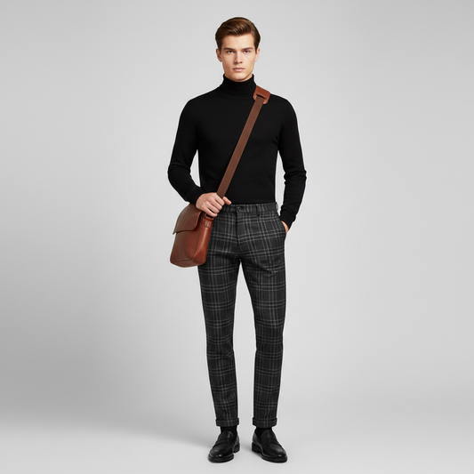 Sasha | Men's Checked Chino Pants