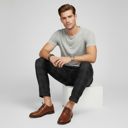 Sasha | Men's Checked Chino Pants